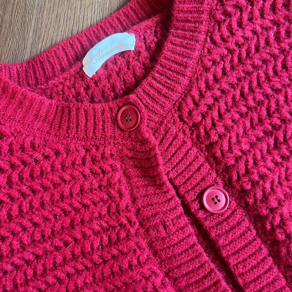 Red Knit Cardigan